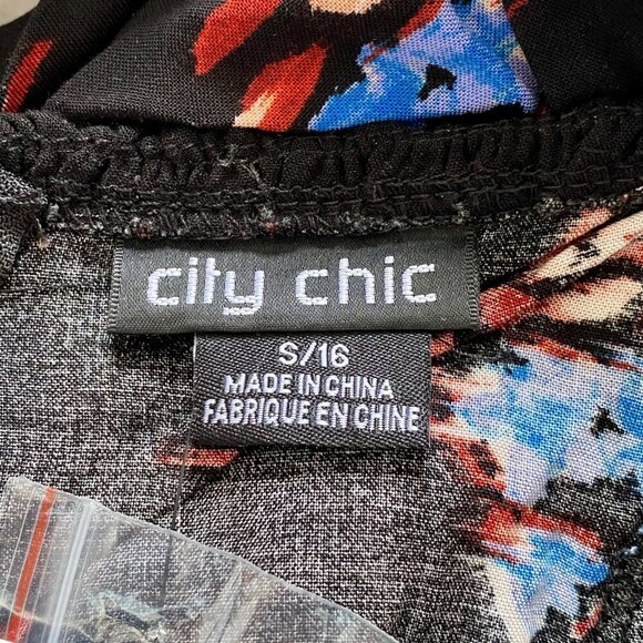 NWT City Chic Mini Dress, Blue Floral Off the Shoulder, Size 16 Plus size - Picture 11 of 12